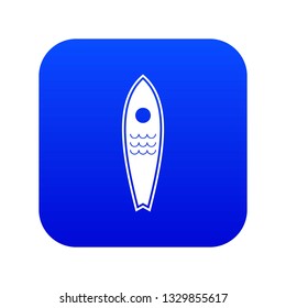 Surfboard icon digital blue for any design isolated on white vector illustration