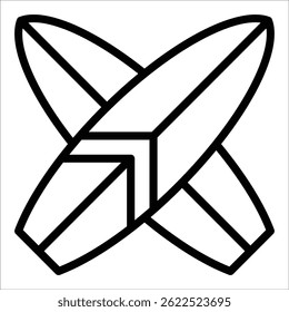 Elemento del icono de la tabla de surf para el diseño