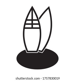 surfboard icon, golf course icon, sports icon vector