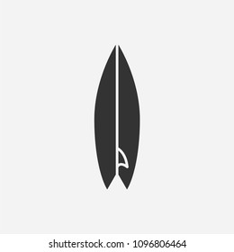 Surfboard icon illustration,vector surf sign symbol