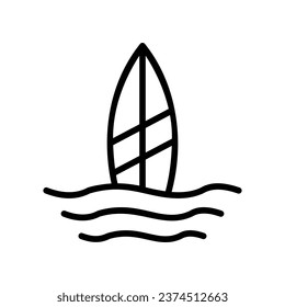 Surfboard icon isolate white background vector stock illustration