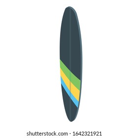 Surfboard icon. Isometric of surfboard vector icon for web design isolated on white background