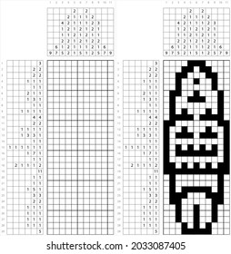 Surfboard-Icon Nonogram Pixel Art, Surfbrett-Icon, Wassersportsymbol Vektorkunst Illustration