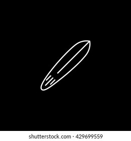 Surfboard Icon On Black Background