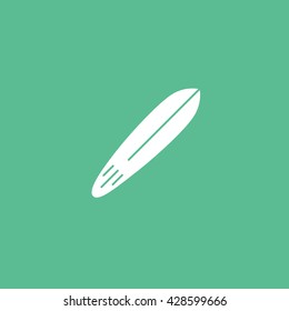 Surfboard Icon On Green Background