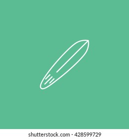 Surfboard Icon On Green Background