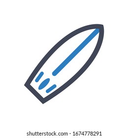 Surfboard icon on white background