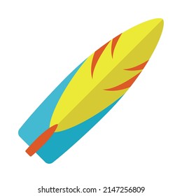 Surfbrett-Symbol auf weißem Hintergrund