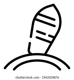 Surfboard icon. Outline Surfboard vector icon for web design isolated on white background