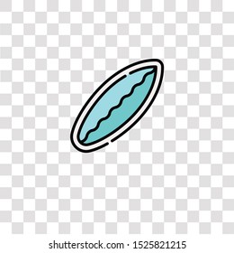 Surfboard icon sign and symbol. Surfboard color icon for website design and mobile app development. Simple Element from tropical collection for mobile concept and web apps icon.