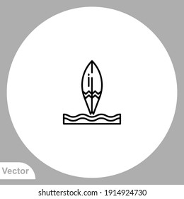 Surfboard icon sign vector,Symbol, logo illustration for web and mobile