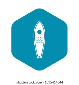 Surfboard icon in simple style isolated on white background