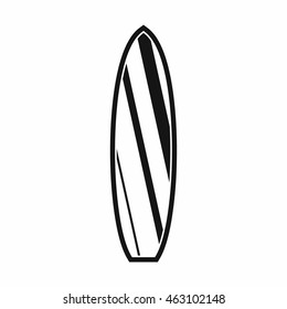 Surfboard icon in simple style isolated on white background. Surfing symbol