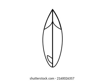 Surfboard icon - simple thin line surf icon vector illustration