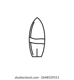 Icono de tabla de surf - Ilustración vectorial de iconos de surf de línea delgada simple