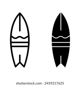 surfboard icon. surfing sign color editable