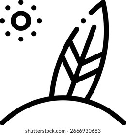 Surfboard icon. Thin Linear Style Design Isolated On White Background