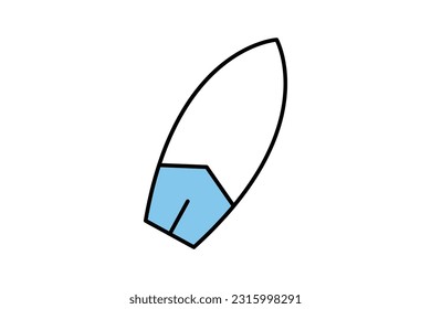 Surfboard icon. Two tone icon style design. Simple vector design editable