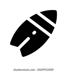 surfboard icon. vector glyph icon for your website, mobile, presentation, and logo design.