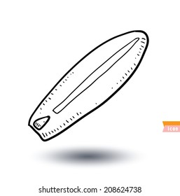 surfboard icon, vector illustration.