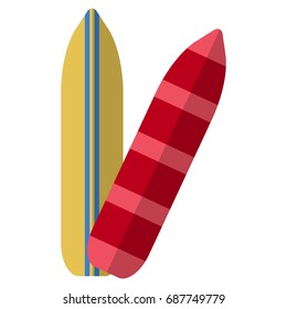 Surfboard icon, vector illustration flat style design isolated on white. Colorful graphics