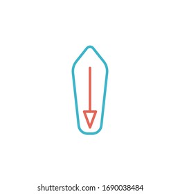 surfboard icon vector illustration. surfboard icon with two color line style design