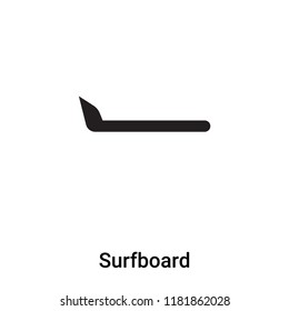 Surfboard icon vector isolated on white background, logo concept of Surfboard sign on transparent background, filled black symbol