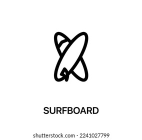 surfboard icon vector. Linear style sign for mobile concept and web design. surfboard symbol illustration. Pixel vector graphics - Vector.