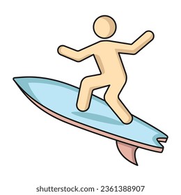 Surfboard icon vector on trendy design
