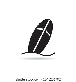 surfboard icon vector on white background