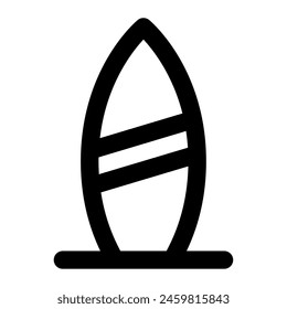 Surfboard icon for web, app, infographic