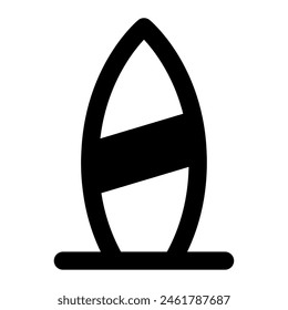 Surfboard icon for web, app, infographic