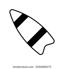 surfboard icon with white background vector stock illustration