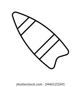 surfboard icon with white background vector stock illustration