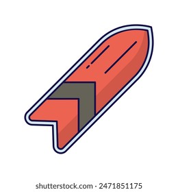 Icono de tabla de surf con fondo blanco Vector ilustración de stock