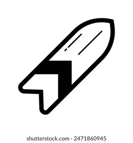 Icono de tabla de surf con fondo blanco Vector ilustración de stock