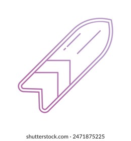 surfboard icon with white background vector stock illustration