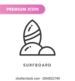 surfboard icon for your website design, logo, app, UI. Vector graphics illustration and editable stroke. surfboard icon outline design.