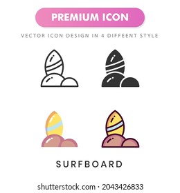 surfboard icon for your website design, logo, app, UI. Vector graphics illustration and editable stroke.