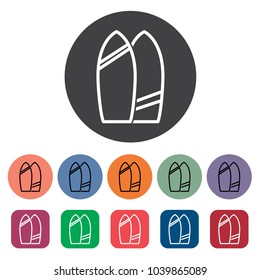Surfboard icons set. Vector illustration.

