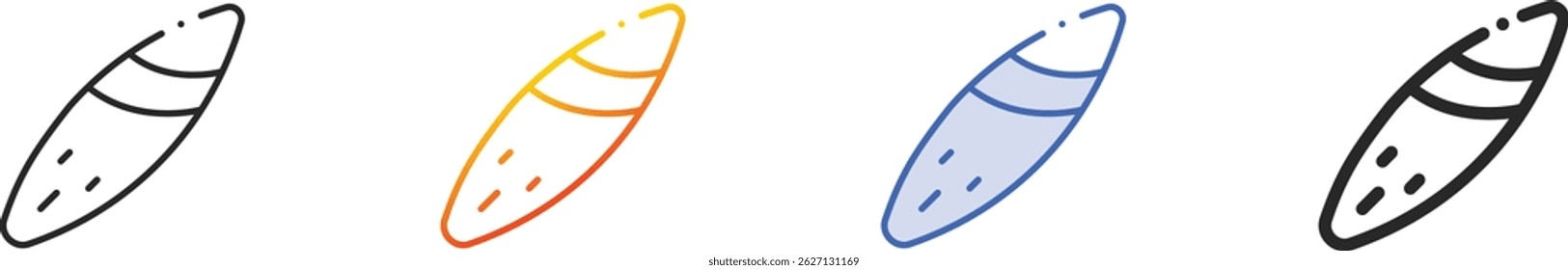Surfboard icon.Thin Linear, Gradient, Blue Stroke and bold Style Design Isolated On White Background