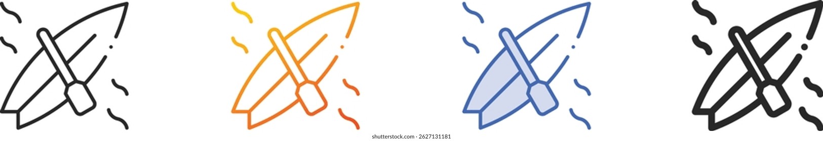 Surfboard icon.Thin Linear, Gradient, Blue Stroke and bold Style Design Isolated On White Background