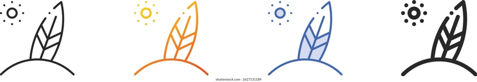 Surfboard icon.Thin Linear, Gradient, Blue Stroke and bold Style Design Isolated On White Background