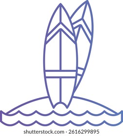 Surfboard   illustration with isolated background