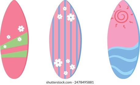 Surfboard Illustration,Summer sports,Surfboard Various Designs