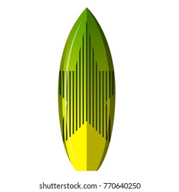 Surfboard isolated on white background, Vector illustration