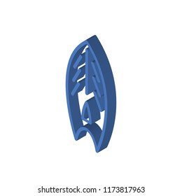 Surfboard isometric left top view 3D icon