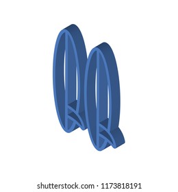 Surfboard isometric left top view 3D icon