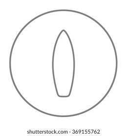 Icono de línea de tabla de surf.