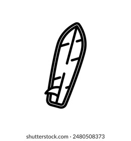 surfboard, line icon, isolated background